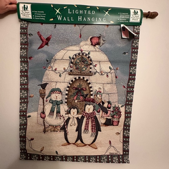The Manual Woodworkers & Weavers Lighted Christmas Wall Hanging Tapestry - Picture 1 of 6